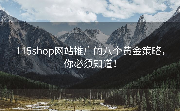 115shop网站推广的八个黄金策略，你必须知道！